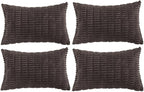Fancy Homi 4 Packs Decorative Throw Pillow Covers for Living Room Couch Bed, Modern Farmhouse Boho Home Décor Accent Cushion Case, 24" x 14", Dark Brown