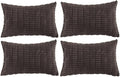 Fancy Homi 4 Packs Decorative Throw Pillow Covers for Living Room Couch Bed, Modern Farmhouse Boho Home Décor Accent Cushion Case, 24" x 12", Dark Brown