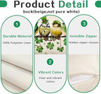 RABUSOFA St.Patricks Day Pillow Covers 18x18 Inch,Birds Shamrock Decorations Holiday Spring Decorative Pillow Case Decor for Sofa Couch Green