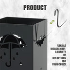 Umbrella stand - Metal vertical umbrella stand - Suitable for entrance halls, stores, offices. Dimensions: 6.3 x 6.6 x 16.34 inches