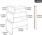Cerpourt 2 Sets Acrylic Display Risers(3",4",5") Clear Product Stand,Cupcakes Holder Dessert Transparent Showcase Stands, Candy Bar Risers, Lifts for Figures