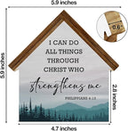 I Can Do All Things Through Christ Christian Bible Verse Decor, Philippians 4:13 House Shaped Wood Sign, Christian Home Office Room Decor