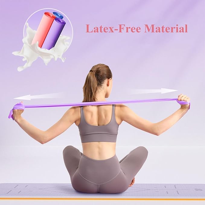 1 Pack Resistance Bands for Women & Men, Strength Training, Yoga & Home Workouts, Latex-Free Elastic Exercise Bands in 6 Colors (Pink)