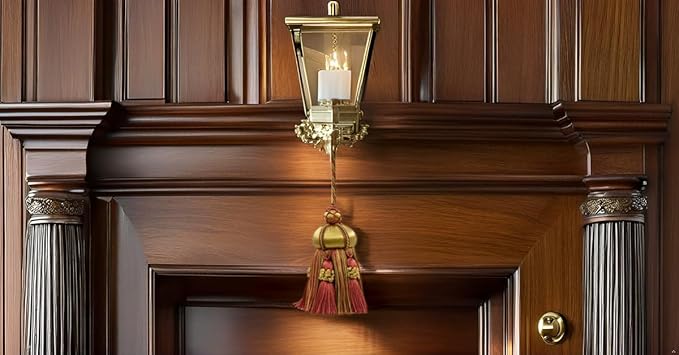 Elegant Hand-Crafted 4" (10cm) Key Tassel, 3 1/2" (8.5cm) Loop Accented with Crown Tassels (Style# KTAX4) Golden Beige Red Multicolor #LX07 (Rust Red, Gold Beige, Red Orange) Pack of 2