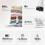 Vacuum Bags for Clothing with Rechargeable Air Pump, 20 Pack Vacuum Seal Bags for Travel, Space Saver Bags for Luggage and Suitcases, Compression Packing Bags in Multiple Travel Size
