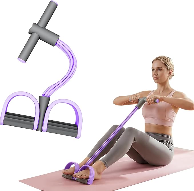 Pedal Resistance Band with Handles, 2026 Upgrade Multifunction Elastic Yoga Resistance Band, 6-Tube Pedal Resistance Band with Handle for Full Body Workout, Yoga, Stretching, Waist, Arm, Leg