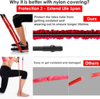 Resistance Bands, 15 Pieces Exercise Elastic Bands Set, 20lbs to 40lbs Resistance Tubes with Heavy Duty Protective Nylon Sleeves Anti-Snap for Fitness SUPALAK