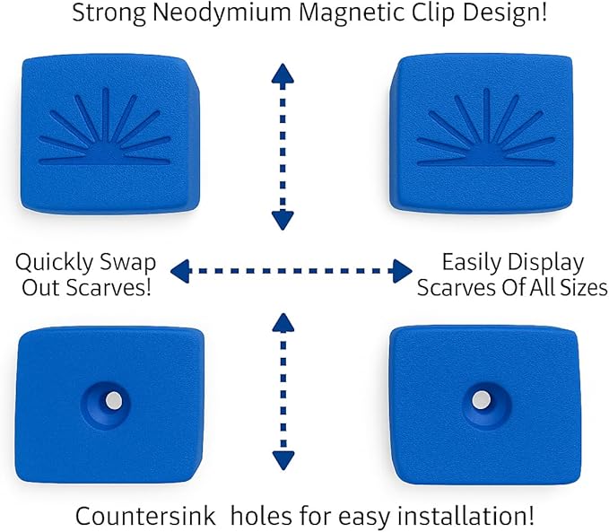 Magnetic Sports Scarf Wall Display (Blue)