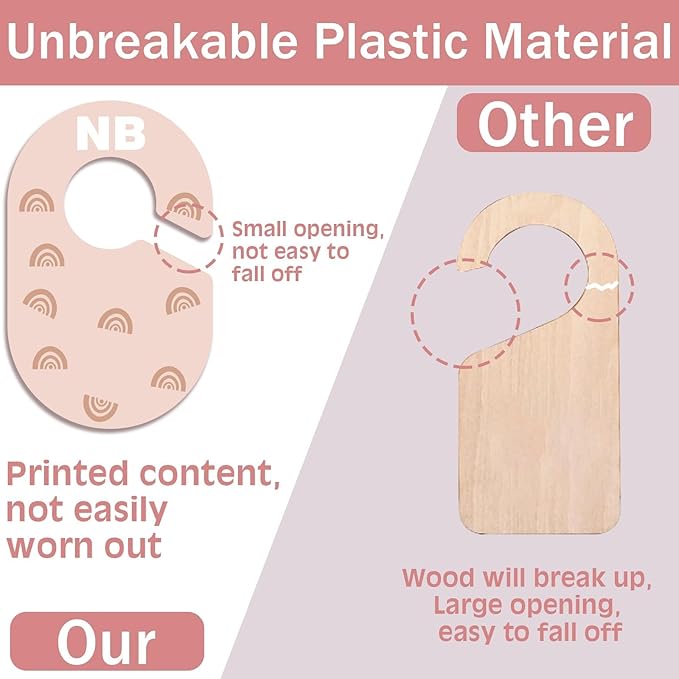 Baby Closet Dividers, Durable Plastic Baby Clothes Organizers for Nursery Closet, Double-Sided Dividers for Newborn to Toddler, Clothes Organizer by Size & Age (16-Pack)