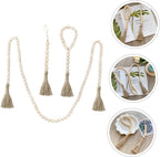 1 Set Rustic Wooden Beads with Tassels and Rope Versatile Wall Decor for Living Room Bedroom Office and Garden Stylish Home Decoration for Festivals and Parties