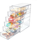 Clear Acrylic 6 Drawers Storage Organizer for Hair Accessories Stackable Containers Box for Cosmetics Jewelry Stationery Storage Organization Drawers Set (6 Drawers)