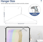 SPECILITE Wire Hangers 50 Pack, Metal Wire Clothes Hanger Bulk for Coats, Space Saving Metal Hangers Non Slip 16.7 Inch Ultra Thin, for Standard Size Suits, Shirts, Pants, Skirts
