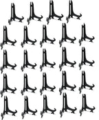 Artliving 3" Black Plastic Stand Cookie Holder Display Stand Place Card Holder Display Easels at Weddings, Birthday Party(24 Pack)