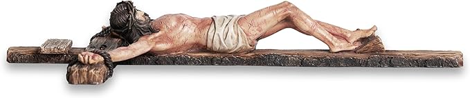 DevotedWalls Extra-Large Catholic Crucifix for Wall,20.75" H Church-Sized Cross of Jesus Christ–INRI,Bloodied Wounds & Realistic Detail for Church,Chapels and Home(Full Color)