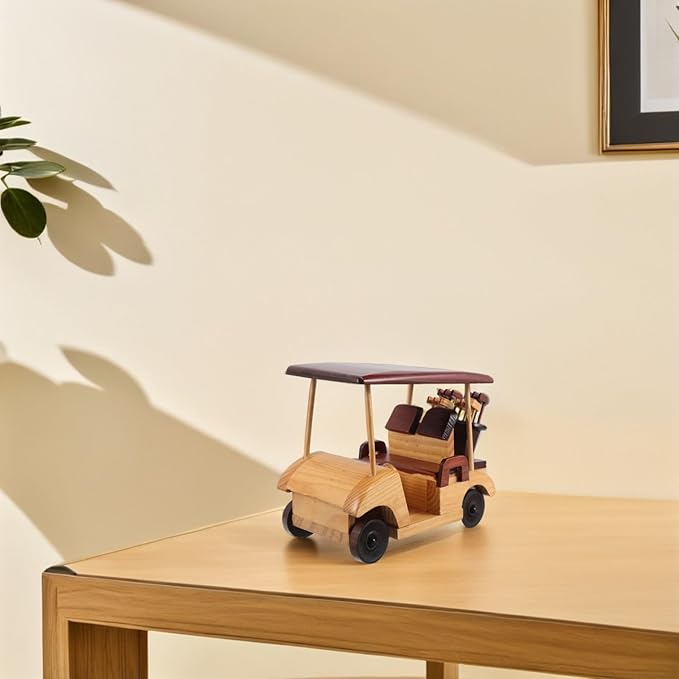 VICASKY Wooden Car Figurine Handmade Retro Vehicle Sculpture for Home Decor Unique Vintage Ornament for Auto Enthusiasts and Collectors Artisan Crafted Wooden Vehicle Collectible