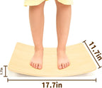 Gentle Monster Wobble Balance Board, Wooden Montessori Toy Rocker Board Natural Wood Kids Toddler Open Ended Learning Toy Yoga Curvy Board for Adult Office Classroom Christmas Gifts