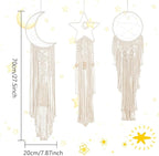 Macrame Kits for Adults Beginners Easy 3 Set Moon Star Craft Kits DIY Dream Catcher Kit with Instructions Video Macrame Wall Hanging Supplies Dream Catcher Kit for Room Wall Decoration