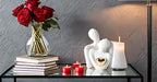 Mini Hugging Couple Statue Ceramic Lover Figurine Home Decor is a Romantic Gift for Her on Wedding Anniversary and Valentines, TV Stand Decoration Knick Knacks for Shelves (White)