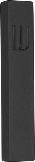 A&S Mezuzot Modern Concrete Mezuzah Case with Scroll, Easy Peel and Stick Mezuza (Black+ Engraved Shin, 7 Inches)