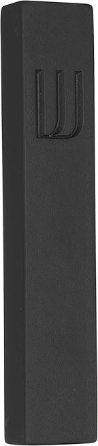 A&S Mezuzot Modern Concrete Mezuzah Case with Scroll, Easy Peel and Stick Mezuza (Black+ Engraved Shin, 7 Inches)