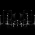 Jetec 12 Pcs Hexagonal Jewelry Display Risers Hexagonal Market Display Risers Stands Acrylic Showcase Acrylic Stand for Jewelry Model Figures Decoration, 6 Sizes (Clear)