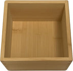 Bamboo Drawer Organizer 4"*4"*2", Bamboo Storage Box for Clothes, Dresser Makeup, Kitchen Utensil, Office Supplies