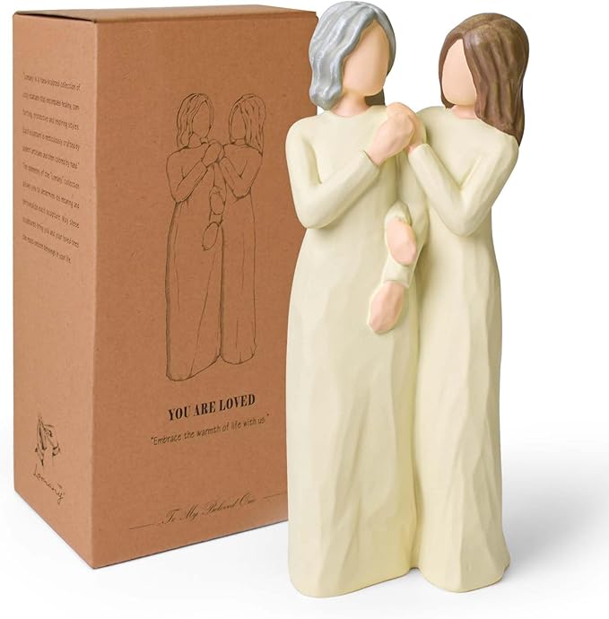 Mom Birthday Gifts from Daughter, Mother Gift for Mothers Day Christmas of The Bride Gifts Expresses Caring Relationship Between Adult Mother Daughter Figurines