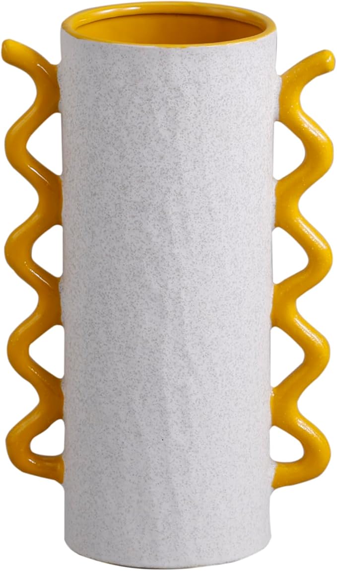 アビテ(Habiter) Avite IG-201-YE Ceramic Umbrella Stand Delanna Umbrella Stand (Yellow) 8.1 x 5.1 x 13.0 inches (20.5 x 13 x 33 cm)