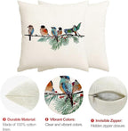 RABUSOFA Christmas Pillow Covers 18x18 Inch Birds Christmas Decorations Christmas Winter Throw Pillow Cases Xmas Outdoor Birds Decor Decorative Pillows for Couch Holiday Teal