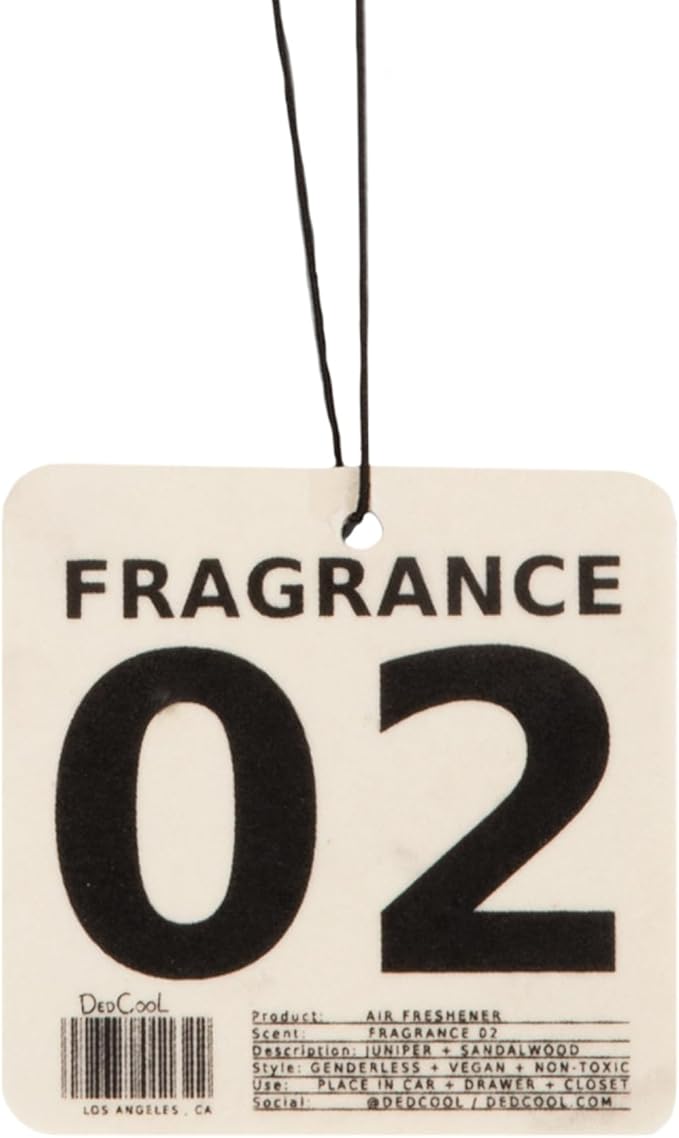 DedCool Air Freshener | Fragrance 02 | For Cars, Closets & Drawers | Hanging Odor Eliminator | Juniper, Green Floral, Sheer Woods, Patchouli & Sandalwood | Long-Lasting Non-Toxic Fragrance For All