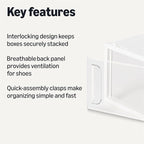 Amazon Basics Stackable and Foldable Clear Shoe Storage Organizer Box, Small, 12-Pack