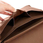 Sofa Armrest Organizer, Couch TV Remote Storage Organizer with Pockets for Recliner Armchair Snacks Glasses Smartphone Magazines Pouch (Brown)