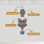 Decorative Bird Mobile Wall Hanging, Colorful Swallow Design with Flowers, Traditional Tattoo Style Art (OWL_Hanging_D_1)