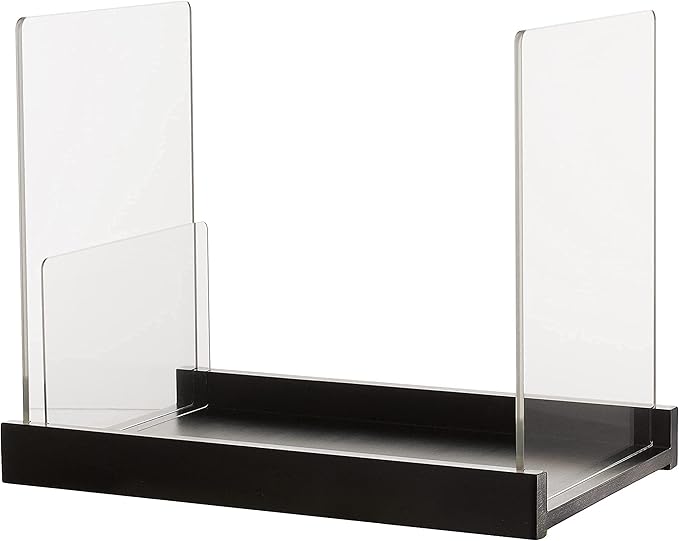 Patented Comic Book Storage Holder – Wooden & Acrylic Display Box/Case for Collectors – Organizer for Comics, Magazines & Books – Holds 150 Issues, 14.5x8 in (Black)