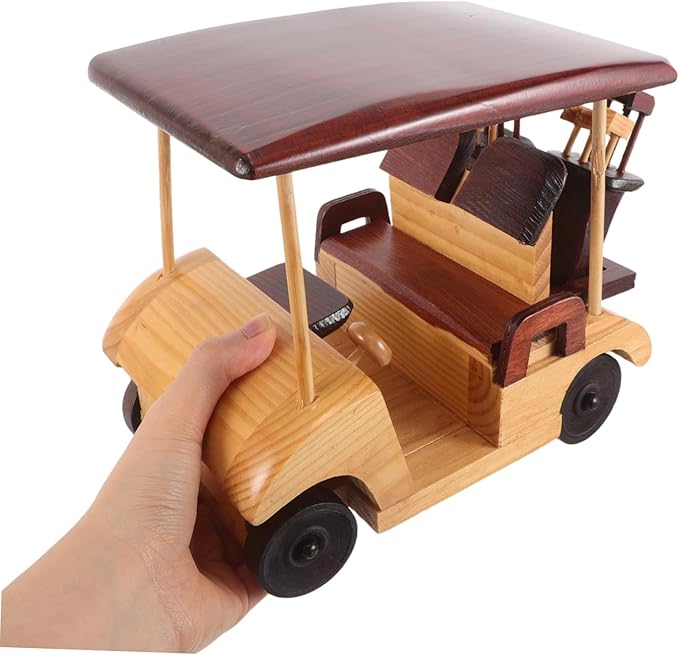 LIOOBO Wooden Vintage Car Model Antique Vehicle Sculpture for Home Decoration Unique Collectible Car Figurine Vintage Desk Accent and Idea