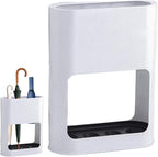 Umbrella Stand, Fashion Thickened Hollow Design Umbrella Holder with Detachable Water Collection Box for Home Indoor Entryway