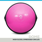 Bosu Balance Ball Exercise Trainer, Home Gym Equipment w/ Guided Workouts & Pump, 26", Blue - Inflatable Fitness Platform for Strength Training, Standing, Balancing, and Core Workout