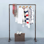 Industrial Pipe Clothing Rack 59in,Clothes Racks for Hanging Clothes,Heavy Duty Garment Display Rack