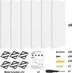 YGEOMER 16.5 Inch Floating Shelves for Wall, Farmhouse Wall Shelves for Bedroom, Bathroom Storage, Living Room and Kitchen Decor (Set of 6 White)