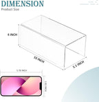 Acrylic Shelf Riser 10x5.1x4 pack of 2, Clear Acrylic Stand for Figure, Cosmetics, Bags, Shoes, Toys, Collectibles, 10x5.1x4 Inch