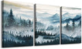 MHARTK66 Wall Art for Bedroom,Mountain Landscape Wall Decor,Large Foggy Forest Artwork for Walls, 3 Piece Nature Paintings Prints for Living Room Hallway Office Kitchen Home Decorations, 12x16 Inch