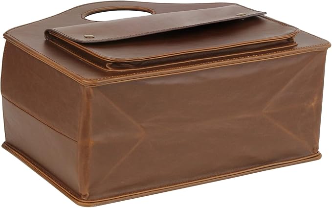 HofferRuffer Magazine Basket Holder, Foldable Magazine Rack, Document File Holder Organizer, File Folder, Newspaper Storage Bin Organizer for Home or Office (Brown)