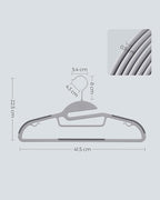 SONGMICS 30 Pack Coat Hangers, Heavy-Duty Plastic Suit Hangers, S-Shaped Opening, Space-Saving, 360º Swivel Hook, 16.3 Inches Wide, Light Gray and Dark Gray UCRP041G05