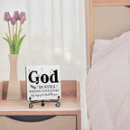 Inspirational Christian Desk Decor, God Is Still Wrting Your Story Sign, Desk Decorations For Office Home Living Room Bathroom, Eucalyptus Shelf Decor, Wooden Plaque With Stand (C12)