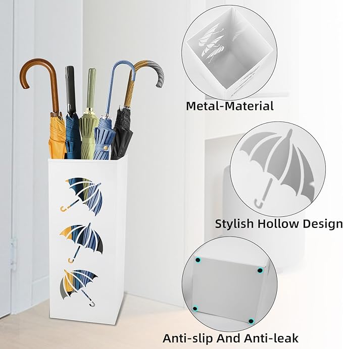 2 Pack Umbrella Rack Stand,Large Umbrella Holder, Metal Umbrella Stand for Canes, Walking Sticks, Umbrellas, Wrapping Paper, Entryway, Home, Office, Hotel