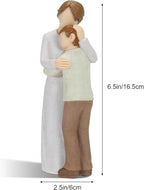 Mother Son Embrace Sculpture, Hand-Painted Mom & Son Figurine for Cherishing Maternal Bond, Memorial & Gifting on Mother's Day/Birthday/Christmas