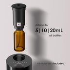 Airversa Waterless Diffuser for Essential Oil, Car Diffsuer, Battery Operated Nebulizer, 0.7 Fl Oz/ 20mL, Mini Scent Air Machine, 3 Timers & 3 Mist Levels for Home, Room, Office - AN6 Black 2 Pack