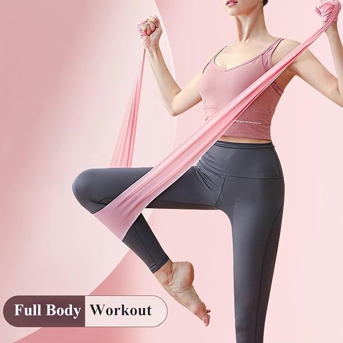 1 Pack Resistance Bands for Women & Men, Strength Training, Yoga & Home Workouts, Latex-Free Elastic Exercise Bands in 6 Colors (Pink)