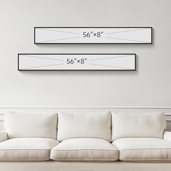Large Framed Long Narrow Vertical Neutral Abstract Wall Art Set of 2, Beige Brown Modern Canvas Prints Paintings Artwork for Walls, Minimalist Pictures for Entryway Hallway Living Bedroom Wall Decor