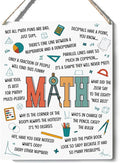 Funny Math Teacher Gifts Classroom Wall Decor Teacher's Day Christmas Birthday Thank You Appreciation Gifts for Women Man Teachers Math Algebra Geometry Classroom Wall Sign